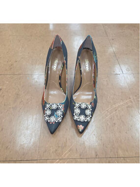 Women's J.Reneé Black Multicolor Floral Embellished Heels